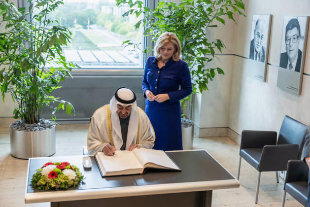 State visit by H.H. the President of the United Arab Emirates, Sheikh Mohammed bin Zayed Al Nahyan, to the Federal Republic of Germany, Berlin, on September 10, 2026. The President of the German Bundestag,