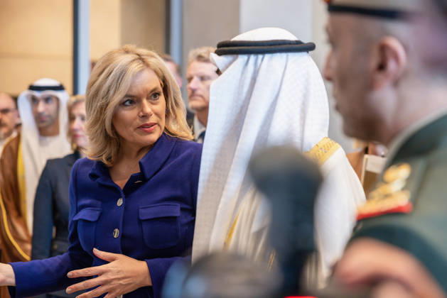 State visit by His Highness Sheikh Mohammed bin Zayed Al Nahyan, President of the United Arab Emirates, to the Federal Republic of Germany, Berlin, September 10, 2026 The President of the German Bundestag, Julia Klöckner, welcomes the President of the United Arab Emirates, Sheikh Mohammed bin Zayed Al Nahyan, to the German Bundestag in Berlin