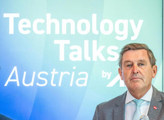 September 10, 2026 Press Reception for the Conference: Peter Hanke, SPÖ, Federal Minister for Innovation, Mobility, and Infrastructure, on September 10, 2026, at the press reception for Technology Talks Austria 2026 at the Libelle MuseumsQuartier in Vienna, Vienna, Austria