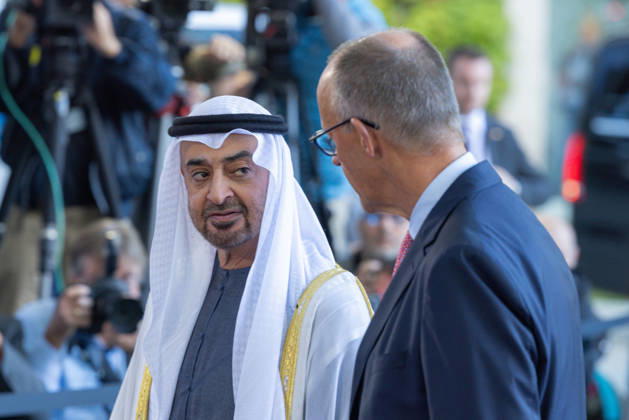 State Visit by His Highness the President of the United Arab Emirates, Sheikh Mohammed bin Zayed Al Nahyan, to the Federal Republic of Germany; Berlin, September 10, 2026—Chancellor Friedrich Merz welcomes the President of the United Arab Emirates, Sheikh Mohammed bin Zayed Al Nahyan, at the Federal Chancellery