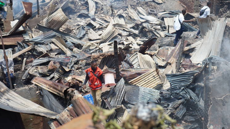 (260910) -- KINSHASA, Sept. 10, 2026 () -- This photo taken on Sept. 10, 2026 shows the fire site in Bukavu, Democratic Republic of the Congo. At least 15 students were killed and several others seriously injured in fires that broke out Thursday in Bukavu, capital of the eastern Democratic Republic of the Congo (DRC) s South Kivu province, local media reported. () Photo Flash At least 15 students killed in fires in eastern DR Congo: local media Xinhua 