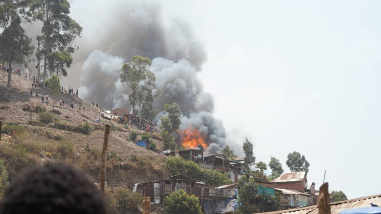(260910) -- BUKAVU, Sept. 10, 2026 -- This photo taken on Sept. 10, 2026 shows a fire site in Bukavu, Democratic Republic of the Congo. At least 21 students were killed and several others seriously injured in a fire that broke out Thursday in Bukavu, capital of the eastern Democratic Republic of the Congo (DRC) s South Kivu Province, local media reported. (SpotNews) DR CONGO-BUKAVU-FIRE-AFTERMATH XinxHuashe 