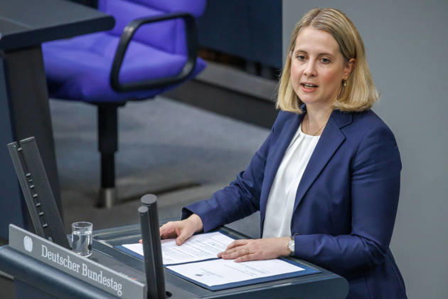 Bundestag: Verena Hubertz (SPD), Federal Minister for Housing, Urban Development, and Construction, at the German Bundestag on September 10, 2026, in Berlin, Berlin, Berlin, Germany, Bundestag