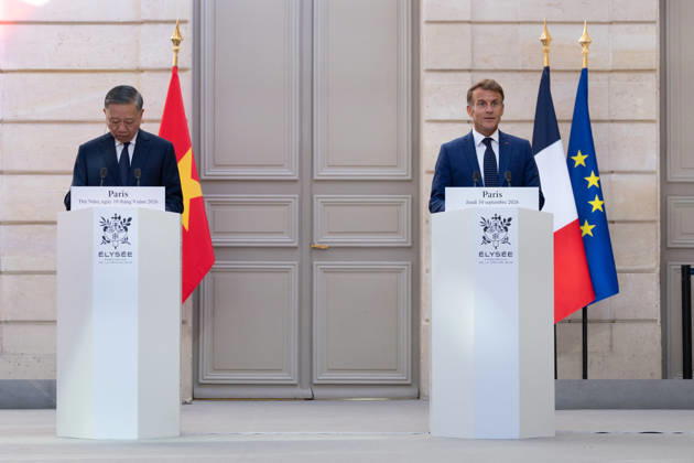 Vietnam s President To Lam and French President Emmanuel Macron during bilateral talks at the Élysée Palace in Paris on September 10, 2026. Raphael Lafargue, Pool Bestimage, Paris, France  Copyright: xRaphaÃ«lxLafarguex xPoolx xBestimagexRaphaÃ«lxLafarguex xPoolx xBestimagex