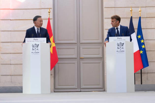Vietnam s President To Lam and French President Emmanuel Macron during bilateral talks at the Élysée Palace in Paris on September 10, 2026. Raphael Lafargue, Pool Bestimage, Paris, France  Copyright: xRaphaÃ«lxLafarguex xPoolx xBestimagexRaphaÃ«lxLafarguex xPoolx xBestimagex