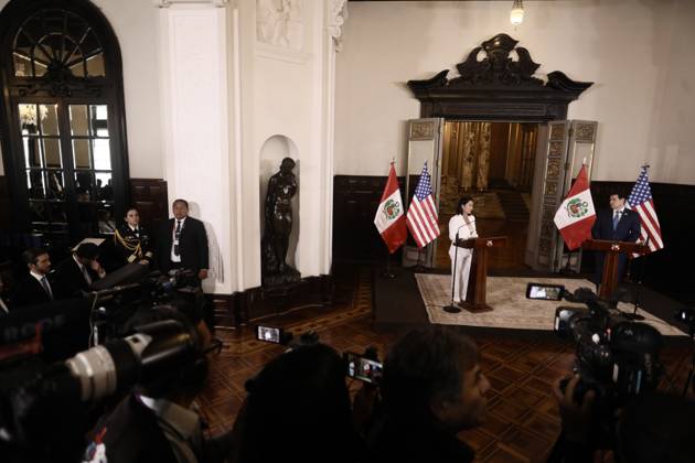 US Secretary of State Marco Rubio is welcomed by Peruvian President Keiko Fujimori in Peru LIMA, PERU - SEPTEMBER 10: U.S. Secretary of State Marco Rubio meets with Peruvian President Keiko Fujimori at the Government Palace on September 10, 2026, in Lima, Peru. Following his visits to Colombia and Ecuador, the Secretary of State arrived in Lima to discuss key issues on the bilateral agenda, including security, the fight against drug trafficking, and trade. Peru is also expected to become part of the so-called Shield of the Americas, a U.S.-led regional security initiative. The meeting marked the first meeting between the governments of Peru and the United States. Klebher Vasquez Anadolu Lima Peru. Editorial use only. Please get in touch  Copyright: x2026xAnadoluxKlebherxVasquezx