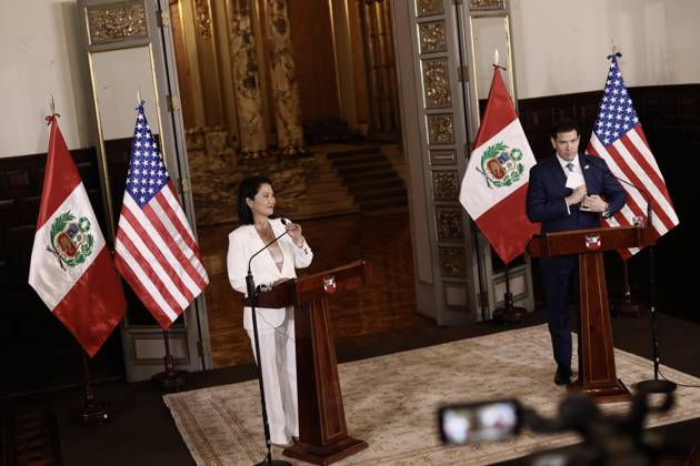 US Secretary of State Marco Rubio is welcomed by Peruvian President Keiko Fujimori in Peru LIMA, PERU - SEPTEMBER 10: U.S. Secretary of State Marco Rubio meets with Peruvian President Keiko Fujimori at the Government Palace on September 10, 2026, in Lima, Peru. Following his visits to Colombia and Ecuador, the Secretary of State arrived in Lima to discuss key issues on the bilateral agenda, including security, the fight against drug trafficking, and trade. Peru is also expected to become part of the so-called Shield of the Americas, a U.S.-led regional security initiative. The meeting marked the first meeting between the governments of Peru and the United States. Klebher Vasquez Anadolu Lima Peru. Editorial use only. Please get in touch  Copyright: x2026xAnadoluxKlebherxVasquezx
