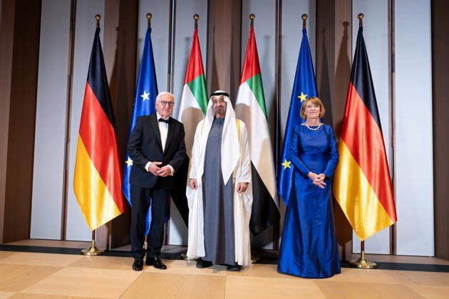 Federal President, Sheikh Mohammed bin Zayed Al Nahyan in Berlin, military parade, Spreebogen, President, United Arab Emirates, Sheikh Mohammed bin Zayed Al Nahyan, Federal President, Frank-Walter Steinmeier, Elke Büdenbender, Berlin, Berlin, GER