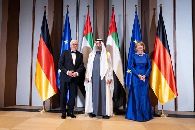 Federal President, Sheikh Mohammed bin Zayed Al Nahyan in Berlin, military parade, Spreebogen, President, United Arab Emirates, Sheikh Mohammed bin Zayed Al Nahyan, Federal President, Frank-Walter Steinmeier, Elke Büdenbender, Berlin, Berlin, GER