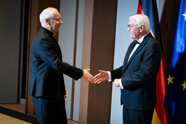 Federal President, Archbishop Hubertus Matheus Maria van Megen, Berlin, military parade, Spreebogen, Archbishop Hubertus Matheus Maria van Megen, Federal President, Frank-Walter Steinmeier, Berlin, Berlin, GER