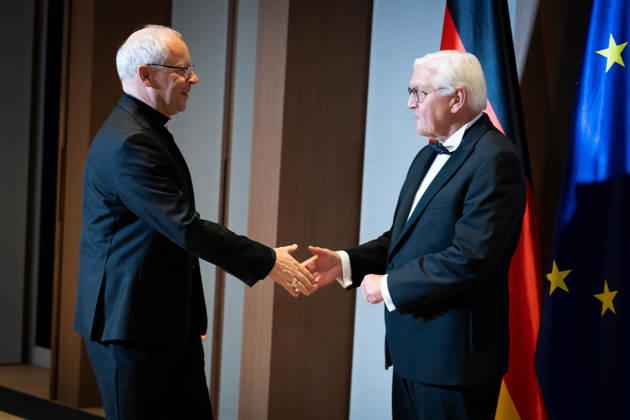 Federal President, Archbishop Hubertus Matheus Maria van Megen, Berlin, military parade, Spreebogen, Archbishop Hubertus Matheus Maria van Megen, Federal President, Frank-Walter Steinmeier, Berlin, Berlin, GER