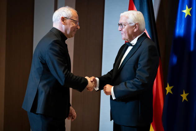 Federal President, Archbishop Hubertus Matheus Maria van Megen, Berlin, military parade, Spreebogen, Archbishop Hubertus Matheus Maria van Megen, Federal President, Frank-Walter Steinmeier, Berlin, Berlin, GER