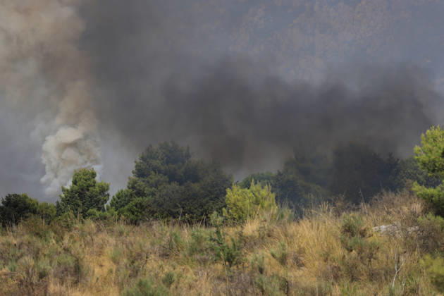 Wildfire near Palermo threatens homes in Giardinello, Sicily PALERMO, ITALY - SEPTEMBER 10: Flames and thick smoke rise from a forested area during a wildfire near Giardinello, close to Palermo on the island of Sicily, on September 10, 2026 in Palermo, Italy. The blaze began in the Carcatizzi area around midday a day earlier and spread rapidly, threatening nearby residential areas and damaging several homes. Firefighters battled the fire from the ground with fire engines and from the air with a firefighting aircraft and two helicopters. Alberto Lo Bianco Anadolu Sicily Italy. Editorial use only. Please get in touch for any other usage.  Copyright: x2026xAnadoluxAlbertoxLoxBiancox