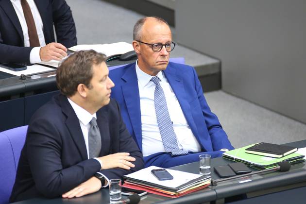 Berlin, Germany, September 11, 2026 German Bundestag 94th Session of the Bundestag Budget Week Federal Minister of Finance Lars Klingbeil (SPD) and Federal Chancellor Friedrich Merz (CDU) Copyright: xdtsxNachrichtenagenturx dts_134080