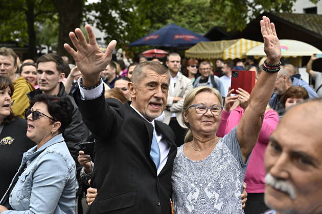 Czech Prime Minister Andrej Babis (ANO) attends the concert of Czech singer Michal David within the 50th annual Zahrada Cech fall fair for gardeners and growers, on September 11, 2026, in Litomerice, Czech Republic. (CTKxPhoto OndrejxHajek) CTKPhotoP2026091105124  CTKPhotoP2026091105124