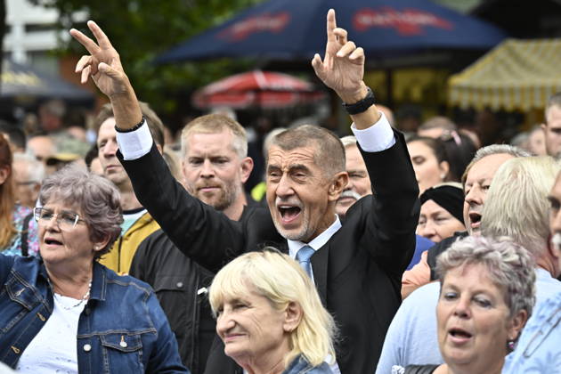 Czech Prime Minister Andrej Babis (ANO) attends the concert of Czech singer Michal David within the 50th annual Zahrada Cech fall fair for gardeners and growers, on September 11, 2026, in Litomerice, Czech Republic. (CTKxPhoto OndrejxHajek) CTKPhotoP2026091105276  CTKPhotoP2026091105276
