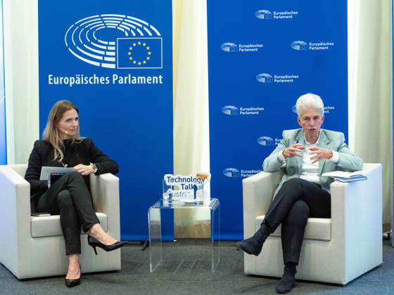 September 11, 2026: Press Conference on European Security with Andrea Rukschcio Wilhelm and Marie Agnes Strack Zimmermann, Chair of the European Parliament’s Committee on Defense, on September 11, 2026, during a press conference as part of Technology Talks Austria 2026 at the Barock Suiten in the Museumsquartier in Vienna, Vienna, Austria