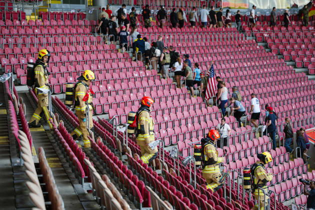 9 11 Stair Climb Memorial Event at the Fritz Walter Stadium in Kaiserslautern. Photo from September 11, 2026. The approximately 400 American and German fir Copyright: epd-bild OliverxDietze 9-11_Treppenlauf_153530