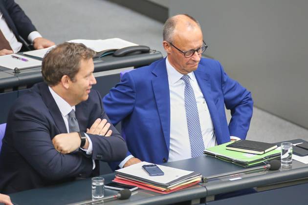 Berlin, Germany, September 11, 2026 German Bundestag 94th Session of the Bundestag Budget Week Federal Minister of Finance Lars Klingbeil (SPD) and Federal Chancellor Friedrich Merz (CDU) Copyright: xdtsxNachrichtenagenturx dts_134104