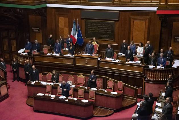 IPP Photo by Diego Nangano, Rome, September 11, 2026, Senate of the Republic. Debate on Electoral Law Reform. Pictured: A tribute to Emma Bonino in the Senate. Italy Photo Press World. Copyright