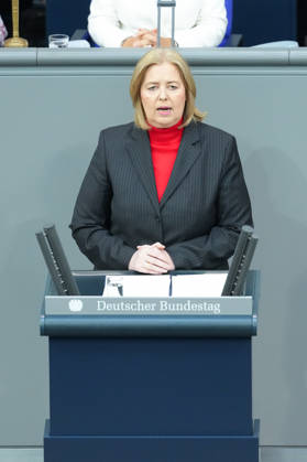 German Bundestag, 94th Plenary Session, Budget Debate on Labor and Social Affairs: Baerbel Bas, Federal Minister of Labor and Social Affairs, at the lectern delivering her speech on the budget of her Ministry of Labor and Social Affairs during the 94th session of the German Bundestag in Berlin, September 11, 2026, Berlin, Germany