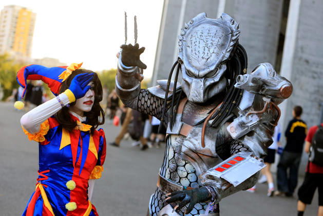 (260911) -- BUCHAREST, Sept. 11, 2026 -- Costumed enthusiasts pose during the first day of the East European Comic Con festival in Bucharest, Romania, Sept. 11, 2026. (Photo by Xinhua) ROMANIA-BUCHAREST-COMIC CON FESTIVAL CristianxCristel 