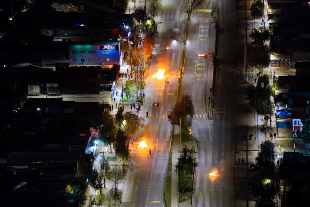 Santiago, September 11, 2026 Protests on Grecia Street in the municipality of Penalolen during the commemoration of the 53rd anniversary of the coup d état Javier Torres Aton Chile, Santiago, Chile Aton 1189712  Copyright: JAVIERxTORRES ATONxCHILE