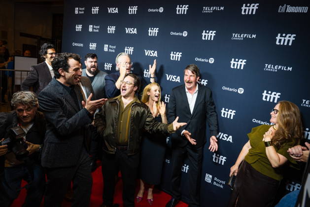 September 11, 2026, Toronto, On, Canada: The cast and crew of The Stunt Driver sing happy birthday to producer Jennifer Wilson on the red carpet for the film at the Toronto International Film Festival in Toronto, on Friday, Sept. 11, 2026. Toronto Canada  - ZUMAc35_ 20260911_zaf_c35_397 Copyright: xLauraxProctorx