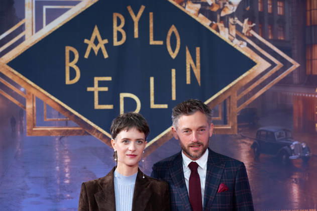 From left to right: Liv Lisa FRIES, actress; Volker BRUCH, actor; Red Carpet; Red Carpet Show; Arrival; Premiere of the final season of *Babylon Berlin* on September 11, 2026, at the Naturstrom Open-Air Cinema in the Rheinau Harbor in Cologne,
