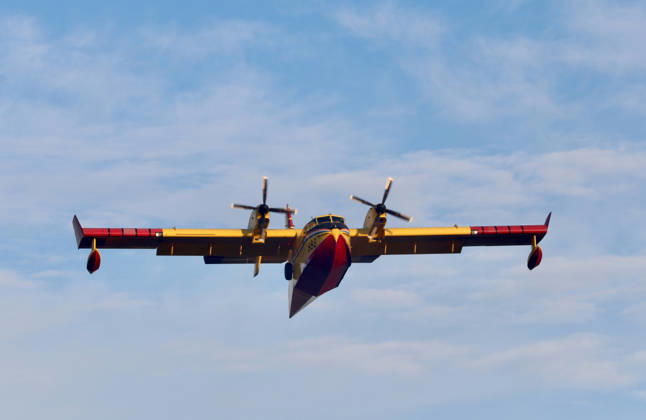 Croatia Island Wildfire A Croatian Canadair CL-415 firefighting plane fly over a wildfire near city Milna at Island Brac, Croatia on September 12, 2026.  IvoxCagalj PIXSELL