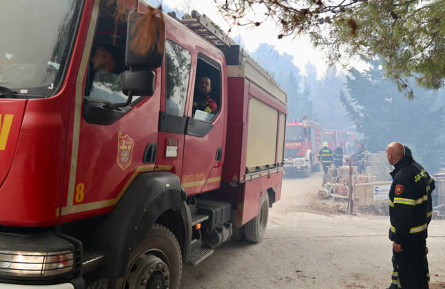 Croatia Island Wildfire Members of Croatian fire are working to extinguish a wildfire near city Milna at Island Brac, Croatia on September 12, 2026.  IvoxCagalj PIXSELL