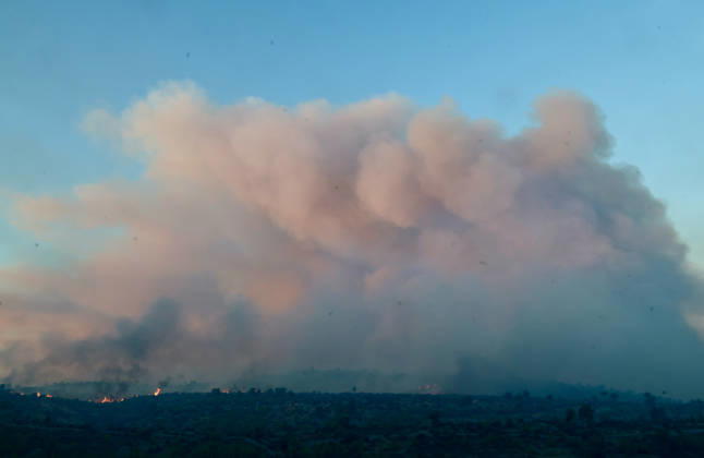 Croatia Island Wildfire Smoke rises from a wildfire near city Milna at Island Brac, Croatia on September 12, 2026.  IvoxCagalj PIXSELL