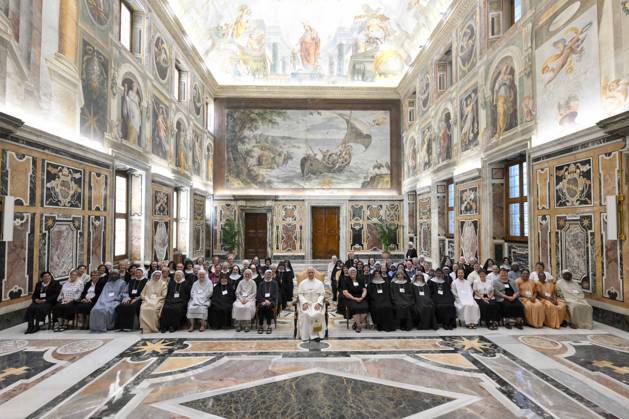 PRIVATE AUDIENCE Italy,Rome, Vatican, 2026 9 12 Pope Leo XVI receives in a private audience Participants in the Symposium of the Communio Internationalis Benedictinarum at the Vatican EDITORIAL USE ONLY - NO BOOKS Copyright: xVATICANxMEDIA xCatholicxPressxPhotox