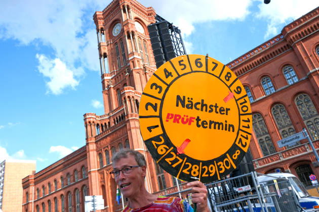 September 12, 2026, Berlin, Germany. Under the slogan Time for Change and alongside other organizations, thousands of people marched through Berlin today to demonstrate in support of democracy in front of the Red City Hall.