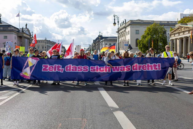 September 12, 2026, Berlin, Berlin, Germany: People attend a demonstration against the far-right Alternative for Germany (AfD) party in Berlin, Germany, September 12, 2026. According to police estimates, between 10,000 and 15,000 people took part in the demonstration, held in the aftermath of the AfDÃ¢â‚¬â ¢s strong result in the Saxony-Anhalt state elections and one week ahead of BerlinÃ¢â‚¬â ¢s state elections on September 20. Berlin Germany - ZUMAc291 20260912_zip_c291_013 Copyright: xMariaxCastrox