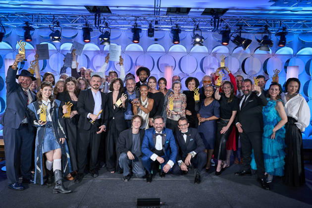 2026 German Acting Award: Group photo of all award winners and presenters—Robert Stadlober, Lia von Blarer, Anja Schneider, Johanna Hellwig, Edin Hasanovic, Valerie Pachner, Lamin Le Copyright: xEventpressx