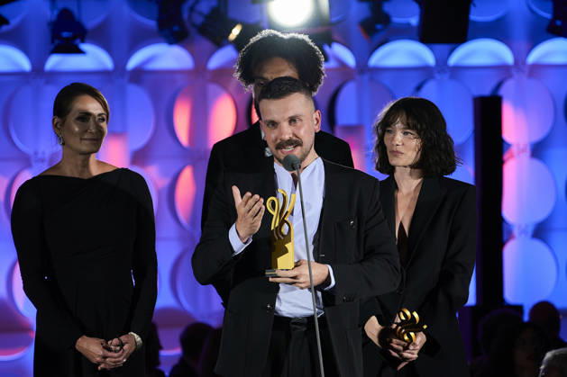 2026 German Acting Award: Anja Kling, Lamin Leroy Gibba, award winner Valerie Pachner, and award winner Edin Hasanovic; Stage show celebrating 15 years of the German Acting Award and 20 years of the BFFS; Pullman Berlin Schweizerhof; Date: September 11, 2026 Copyright: xEventpressx