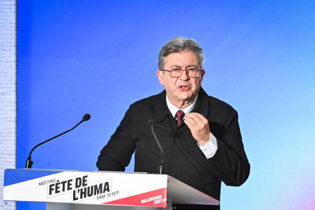 Fete de Humanite near Paris FA Founder of French leftist party La France Insoumise (LFI) Jean-Luc Melenchon delivers a speech as part of the annual Fete de l Humanite festival organised by the Communist newspaper L Humanite, in Le Plessis-Pate, south of Paris, on September 12, 2026. Photo by Firas Abdullah ABACAPRESS.COM Paris Ile-de-France France  Copyright: xAbdullahxFiras ABACAx