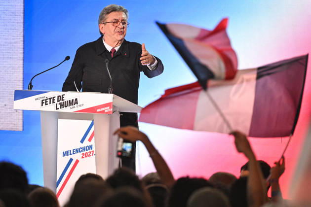 Fete de Humanite near Paris FA Founder of French leftist party La France Insoumise (LFI) Jean-Luc Melenchon delivers a speech as part of the annual Fete de l Humanite festival organised by the Communist newspaper L Humanite, in Le Plessis-Pate, south of Paris, on September 12, 2026. Photo by Firas Abdullah ABACAPRESS.COM Paris Ile-de-France France  Copyright: xAbdullahxFiras ABACAx