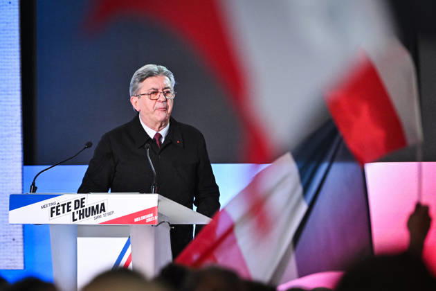 Fete de Humanite near Paris FA Founder of French leftist party La France Insoumise (LFI) Jean-Luc Melenchon delivers a speech as part of the annual Fete de l Humanite festival organised by the Communist newspaper L Humanite, in Le Plessis-Pate, south of Paris, on September 12, 2026. Photo by Firas Abdullah ABACAPRESS.COM Paris Ile-de-France France  Copyright: xAbdullahxFiras ABACAx
