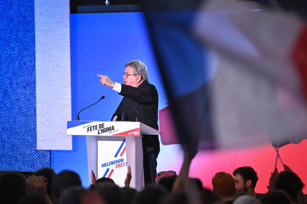 Fete de Humanite near Paris FA Founder of French leftist party La France Insoumise (LFI) Jean-Luc Melenchon delivers a speech as part of the annual Fete de l Humanite festival organised by the Communist newspaper L Humanite, in Le Plessis-Pate, south of Paris, on September 12, 2026. Photo by Firas Abdullah ABACAPRESS.COM Paris Ile-de-France France  Copyright: xAbdullahxFiras ABACAx