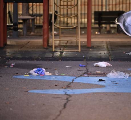 Two Men Killed In Double Homicide At Howard Playground In Brooklyn New York - 12 Sep 2026 NYPD officers work the scene in daylight hours following an overnight shooting where two men were fatally shot in the vicinity of Howard Playground at Mother Gaston Boulevard and Glenmore Avenue within the confines of the 73 precinct in Brooklyn, New York, United States. Friday evening after 10pm the shooting transpired. 35-year-old Antoine Utsey and 33-year-old Deon Miller were both shot, transported by EMS to local area hospitals where they both were pronounced dead. There are no arrests and the investigation remains ongoing. Brooklyn United States Copyright: xKylexMazzax xSOPAxImagesx Kyle-Mazza-1449684