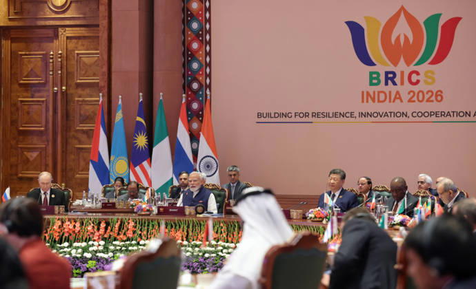 September 13, 2026, New Delhi, India: Indian Prime Minister Narendra Modi, delivers opening remarks to the Ã¢â‚¬ËœResilience, Innovation, Cooperation and Sustainability: Shaping the Future for Inclusive Global GrowthÃ¢â‚¬â ¢ session at the expanded BRICS Summit, September 13, 2026 in New Delhi, India. New Delhi India - ZUMAp138 20260913_zaa_p138_008 Copyright: xPibxHandout PressxInformationx