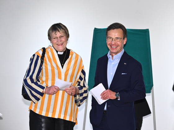 STRÄNGNÄS, SWEDEN 20260913 Prime Minister Ulf Kristersson and his wife Birgitta Ed cast their votes on Election Day at the Multeum Cultural Center in Strängnäs STRÄNGNÄS SWEDEN x10090x  Copyright: xClaudioxBresciani TTx STATSMINISTER ULF KRISTERSSON RÖSTAR I STRÄNGNÄS L2iEb4SkD4c