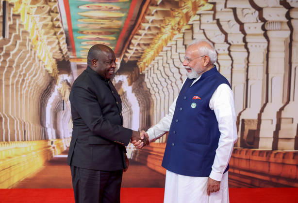 RECORD DATE NOT STATED PM Modi shakes hands one by one with BRICS and partner countries leaders on Day 2 of the 18th BRICS Summit 2026 New Delhi, Sep 13 (ANI): Prime Minister Narendra Modi shakes hands one by one with BRICS and partner countries leaders on Day 2 of the 18th BRICS Summit 2026 at Bharat Mandapam, in New Delhi on Sunday. (DPR PMO ANI Photo) Delhi New Delhi India Copyright: xANIx ANI_20260913035
