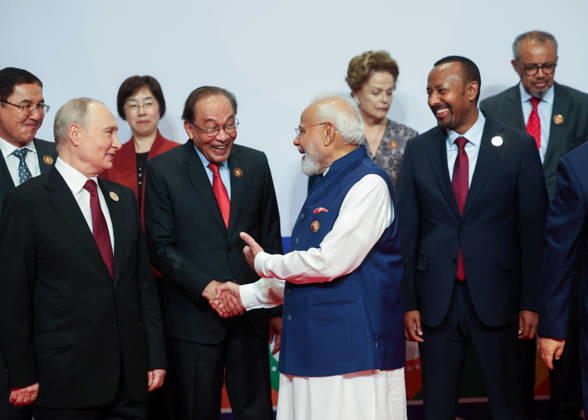 RECORD DATE NOT STATED PM Modi and other BRICS Member countries leaders meet at Bharat Mandapam on Day 2 of the BRICS Summit 2026 New Delhi, Sep 13 (ANI): Prime Minister Narendra Modi and other BRICS Member countries leaders meet at Bharat Mandapam on Day 2 of the BRICS Summit 2026, in New Delhi on Sunday. (Narendra Modi Photo Gallery ANI Photo) Delhi New Delhi India Copyright: xANIx ANI_20260913039