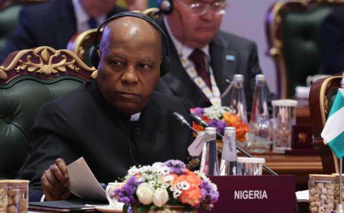 September 13, 2026, New Delhi, India: Nigerian Vice President Kashim Shettima listens during the expanded session of the BRICS summit at Bharat Mandapam, September 12, 2026 in New Delhi, India. The second day of meeting included non-member leaders and international organizations. New Delhi India - ZUMAp138 20260913_zaa_p138_033 Copyright: xAlexanderxKazakov RussianxPresidx