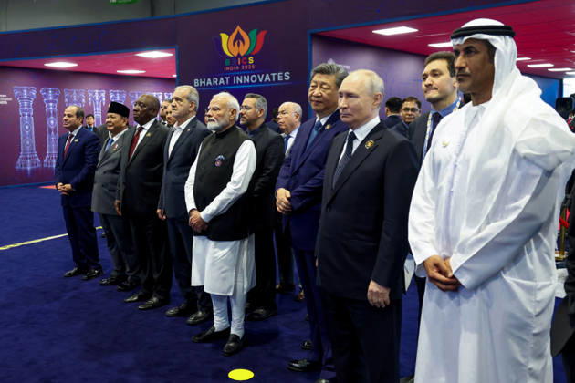 18th BRICS Summit in New Delhi NEW DELHI, INDIA - SEPTEMBER 13: (----EDITORIAL USE ONLY – MANDATORY CREDIT - IRANIAN PRESIDENCY HANDOUT - NO MARKETING NO ADVERTISING CAMPAIGNS - DISTRIBUTED AS A SERVICE TO CLIENTS----) Indian Prime Minister Narendra Modi, Russian President Vladimir Putin, Iranian President Masoud Pezeshkian, other leaders and representatives of member and partner countries attend the 18th BRICS Summit at the Bharat Mandapam convention center in New Delhi, India, on September 13, 2026. Iranian Presidency Handout Anadolu New Delhi India. Editorial use only. Please get in touch for any other usage.  Copyright: x2026xAnadoluxIranianxPresidencyx xHandoutx