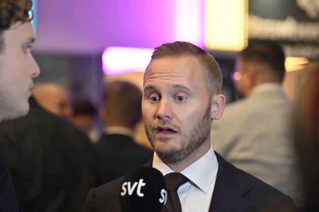 STOCKHOLM, SWEDEN, September 13, 2026 Henrik Vinge of the Sweden Democrats during the party s election night watch at the Quality Hotel Strawberry Arena in STOCKHOLM, SWEDEN x10050x  Copyright: xPontusxLundahl TTx VAL 2026 VALVAKA SD O_TsiNv2GqE