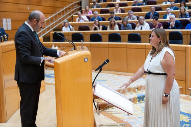 The Senate debates the situation in Ceuta. PSOE Senator Clara María Martín García is sworn into office during a plenary session of the Senate on September 15, 2026, in Madrid, Spain. The Senate plenary session debates motions from the Partido Popular regarding the security and socioeconomic future of Ceuta and Melilla, as well as the state of healthcare management in Spain. In addition, the day’s agenda includes a question period for the government with 17 questions for the ministers. SEPTEMBER 15, 2026 Jesús Hellí Madrid, Madrid, Spain  Copyright: xJesusxHellinx 7775803